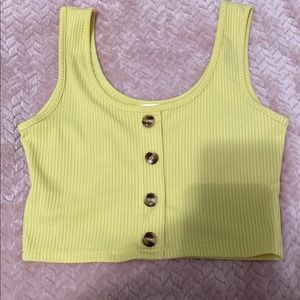 Yellow crop tank top